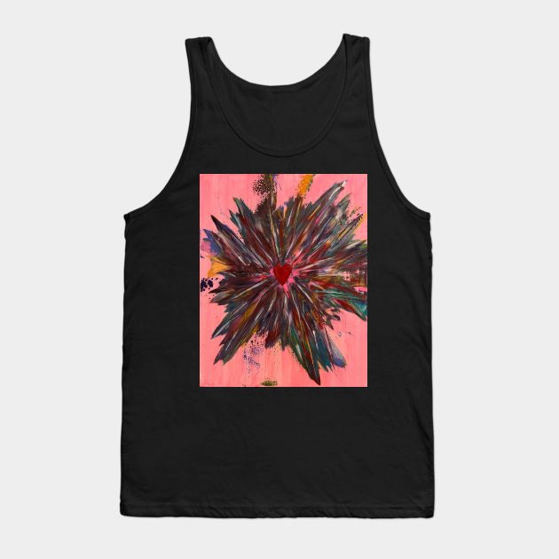 Splash heart acrylic abstract artwork Tank Top by AbstractbyReyno